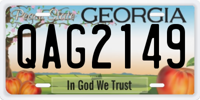 GA license plate QAG2149