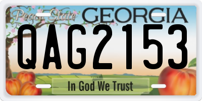 GA license plate QAG2153