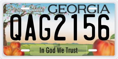 GA license plate QAG2156