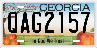 GA license plate QAG2157