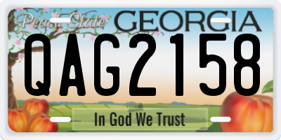 GA license plate QAG2158