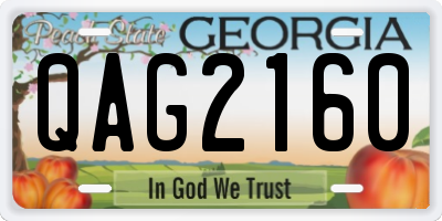 GA license plate QAG2160