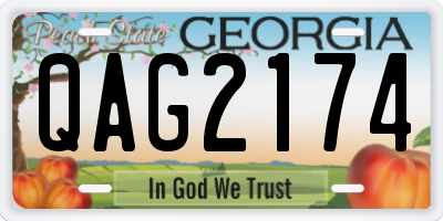 GA license plate QAG2174