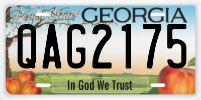 GA license plate QAG2175