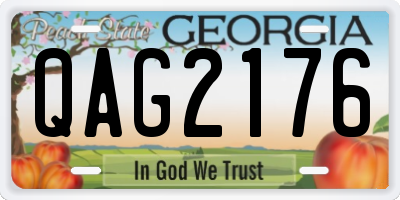 GA license plate QAG2176