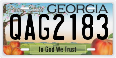 GA license plate QAG2183