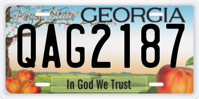 GA license plate QAG2187