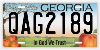 GA license plate QAG2189