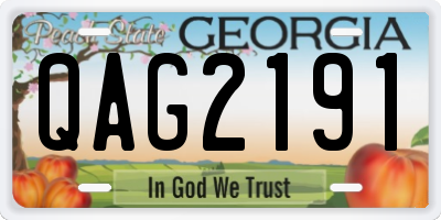 GA license plate QAG2191