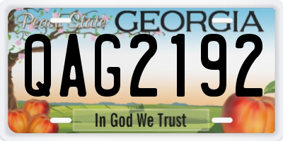 GA license plate QAG2192