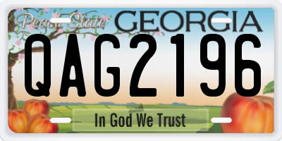 GA license plate QAG2196