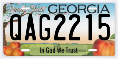GA license plate QAG2215