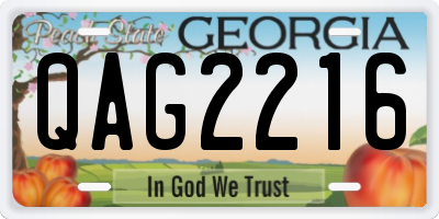 GA license plate QAG2216
