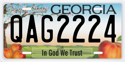 GA license plate QAG2224