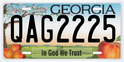 GA license plate QAG2225