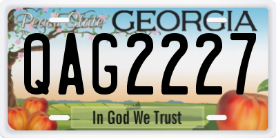 GA license plate QAG2227