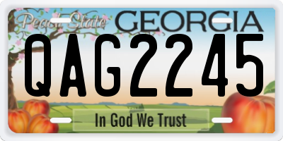GA license plate QAG2245