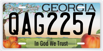 GA license plate QAG2257