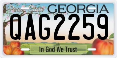 GA license plate QAG2259