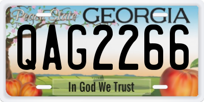 GA license plate QAG2266