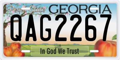 GA license plate QAG2267