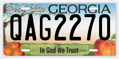GA license plate QAG2270