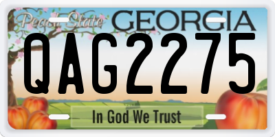GA license plate QAG2275