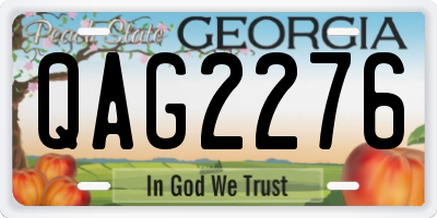 GA license plate QAG2276