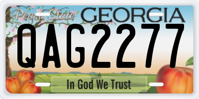 GA license plate QAG2277