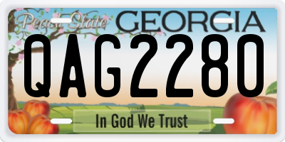GA license plate QAG2280