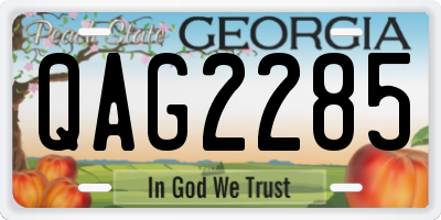 GA license plate QAG2285