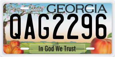 GA license plate QAG2296