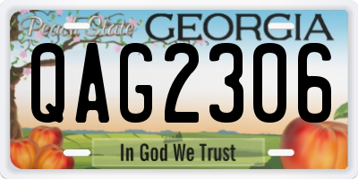 GA license plate QAG2306