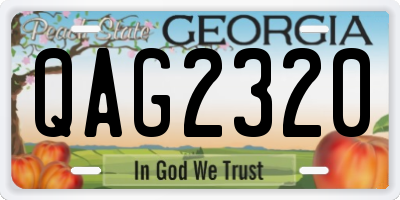 GA license plate QAG2320
