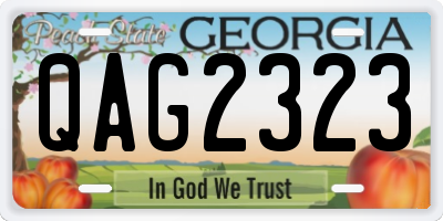 GA license plate QAG2323