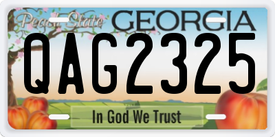 GA license plate QAG2325