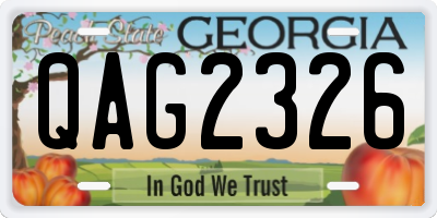 GA license plate QAG2326