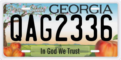 GA license plate QAG2336