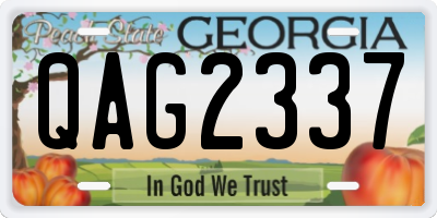 GA license plate QAG2337