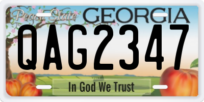 GA license plate QAG2347