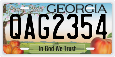 GA license plate QAG2354