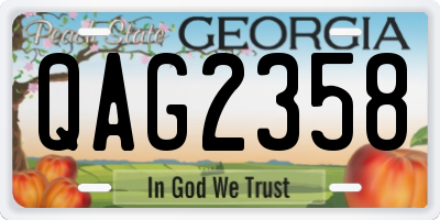 GA license plate QAG2358