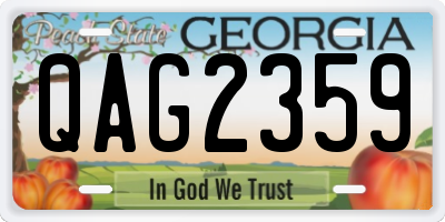 GA license plate QAG2359