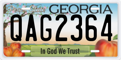 GA license plate QAG2364