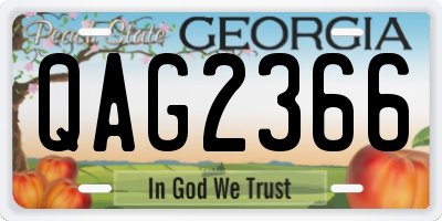 GA license plate QAG2366