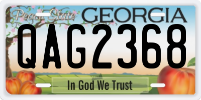 GA license plate QAG2368