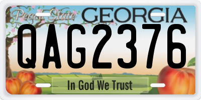 GA license plate QAG2376