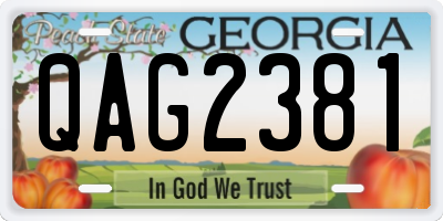 GA license plate QAG2381