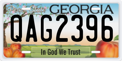 GA license plate QAG2396