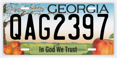 GA license plate QAG2397